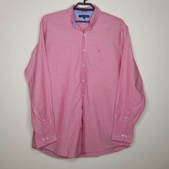 Tommy Hilfiger Men's Red Button Down 34-35 Fit - Picture 5 of 7